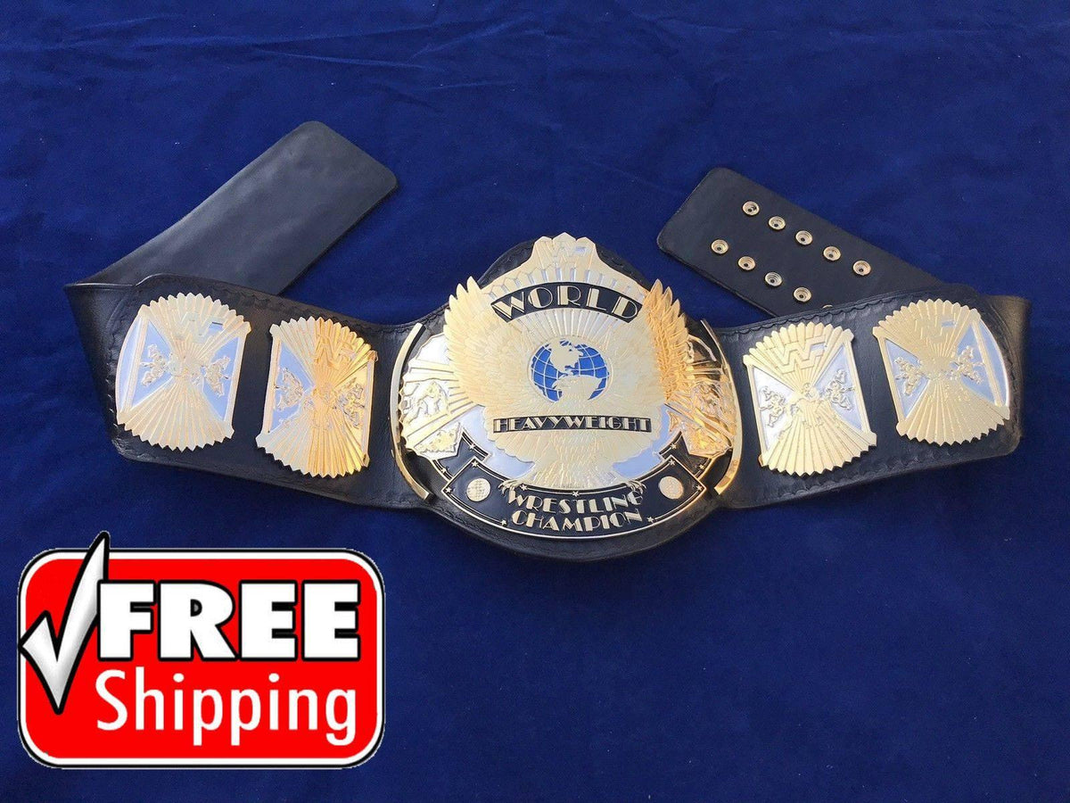 WWF WINGED EAGLE DUAL PLATED 24K GOLD Zinc Championship Belt - Zees Belts