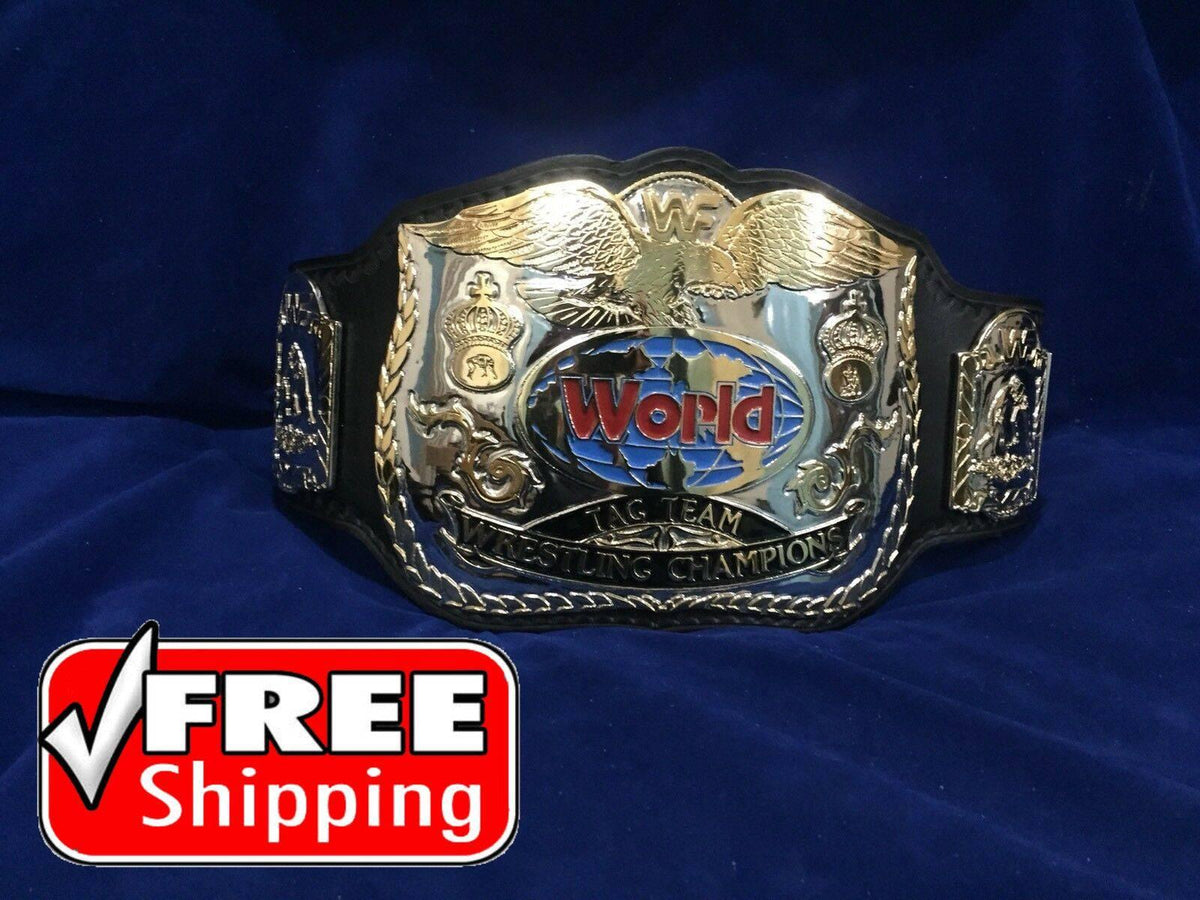 WWF WORLD TAG TEAM DUAL PLATED 24K GOLD Zinc Championship Belt - Zees Belts