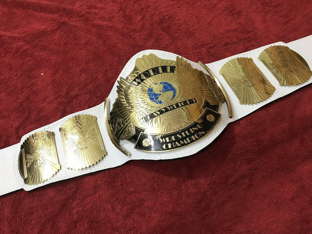 WWF WINGED EAGLE WHITE Brass Championship Title Belt - Zees Belts